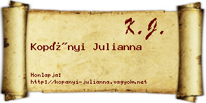 Kopányi Julianna névjegykártya